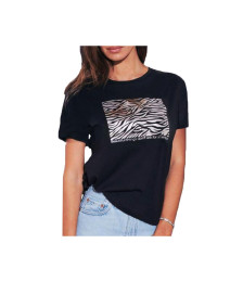 Jadea t-shirt donna in cotone con stampa zebrata