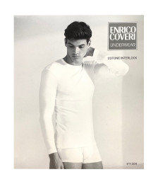 Enrico Coveri 3 pezzi T-shirt da uomo girocollo manica lunga in cotone interlock colore bianco, nero e assortito