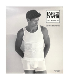 Enrico Coveri 3 pezzi canotte da uomo spalla larga in cotone bielastico colore bianco, nero e assortito